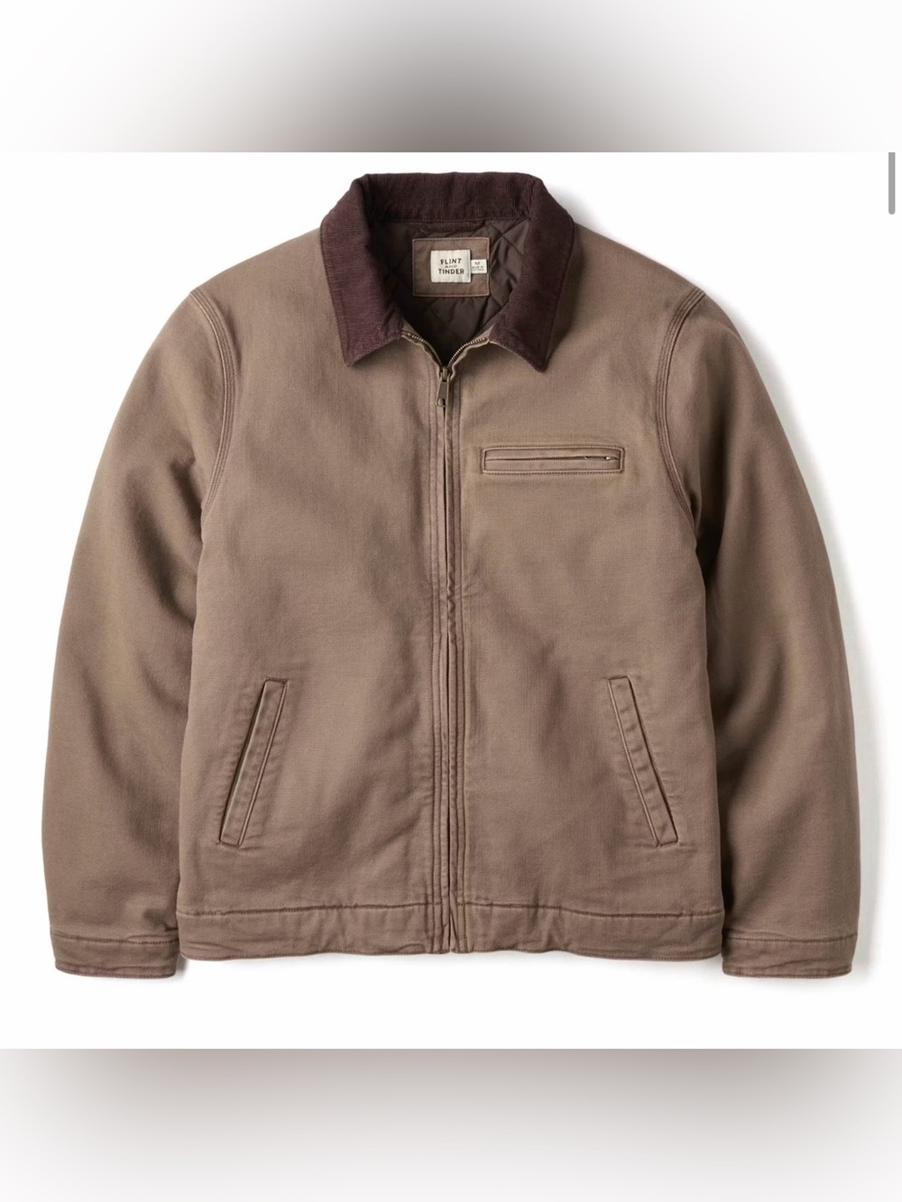 Mens Huckberry Flint And Tinder Mason Canvas Work Jacket Size Large Washed Earth
